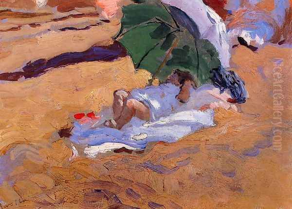 Child's Siesta Oil Painting by Joaquin Sorolla Y Bastida