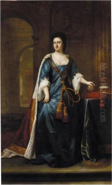 Portrait Of Queen Anne Oil Painting by Sir Godfrey Kneller