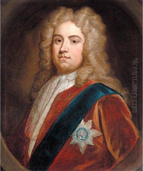 Portrait Of Charles, 2nd Viscount Townshend, K.g. (1675-1738) Oil Painting by Sir Godfrey Kneller