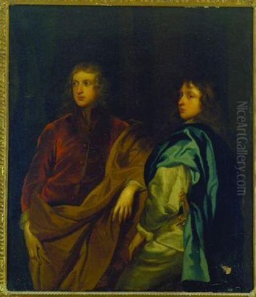 Portrait Of Two Young Men Oil Painting by Sir Godfrey Kneller