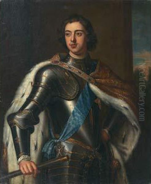 Portrait De Pierre Ier Le Grand, Tsar De Russie (1672-1725) Oil Painting by Sir Godfrey Kneller