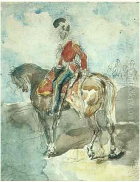 Cuirassier A Cheval by Eugene Louis Lami