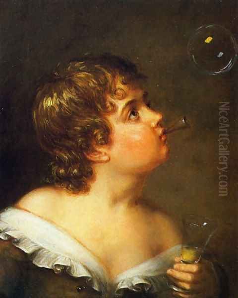 Blowing Bubbles Oil Painting by Charles Bird King