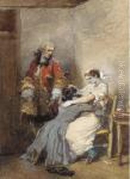 La Visite A L'hopital Oil Painting by Eugene Louis Lami