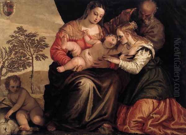 Mystic Marriage of S Catherine 1547 Oil Painting by Gian Battista Zelotti