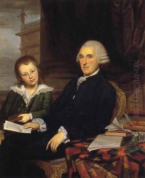 Governor Thomas McKean and His Son, Thomas, Jr. Oil Painting by Charles Willson Peale