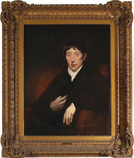 A Portrait Of A Gentleman, Half-length, In A Black Coat Oil Painting by Sir Thomas Lawrence