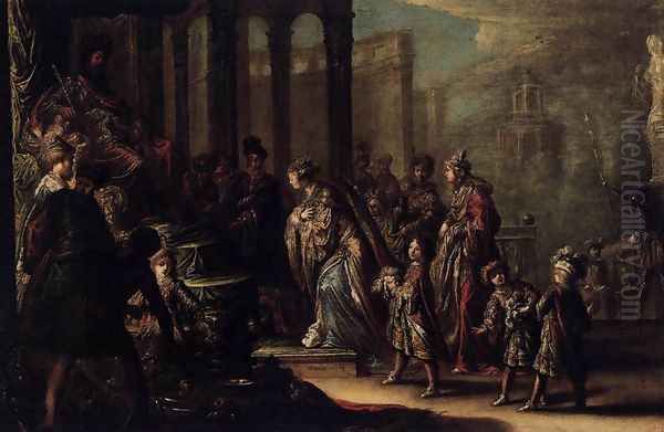 Esther before Ahasuerus 1624 Oil Painting by Claude Vignon