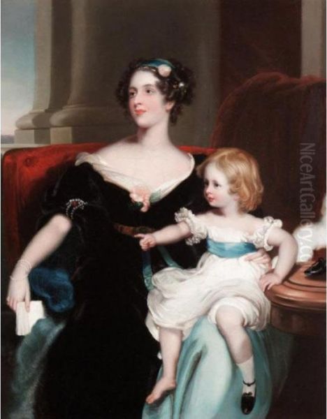 Portrait Of Harriet, Countess 
Gower (1806-68) And Her Daughter, Elizabeth Georgiana, Later Duchess Of 
Argyll (1824-78) Oil Painting by Sir Thomas Lawrence