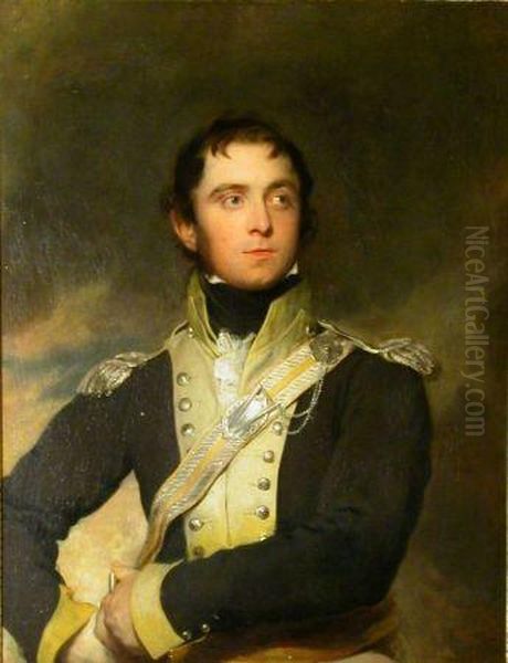 Portrait Of An Officer Of The 11th Light Dragoons Oil Painting by Sir Thomas Lawrence