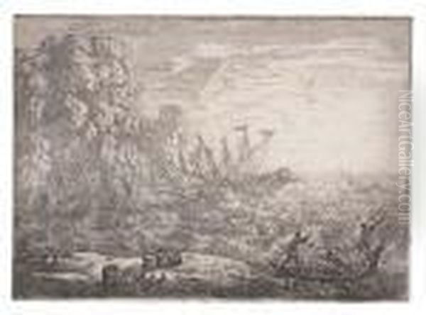 La Tempete Oil Painting by Claude Lorrain (Gellee)