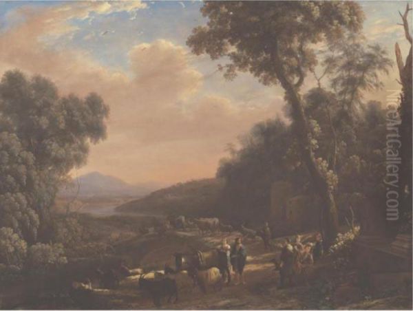 Pastoral Landscape With Huntsmen Oil Painting by Claude Lorrain (Gellee)