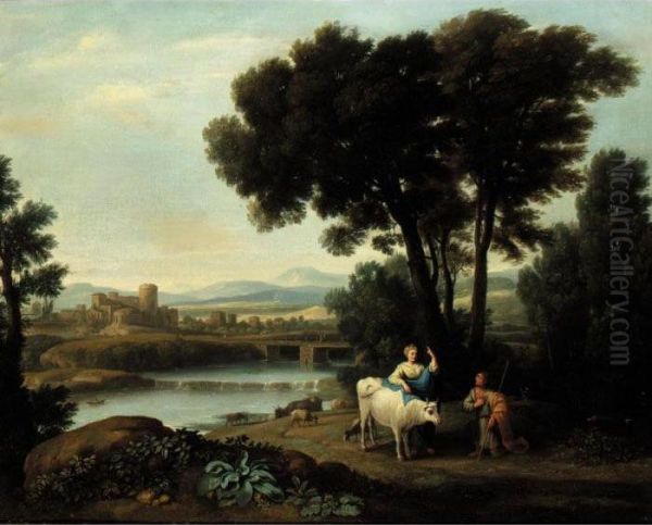 A Landscape With Juno Putting Io Under The Care Of Argus Oil Painting by Claude Lorrain (Gellee)