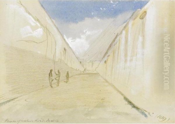 Prince Of Wales Road, Malta Oil Painting by Edward Lear