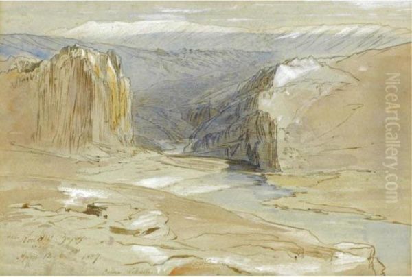 Various Properties
 

 
 
 

 
 A View Of Kouthlli, Zajoei, Greece; Study Of Baia, Greece Verso Oil Painting by Edward Lear