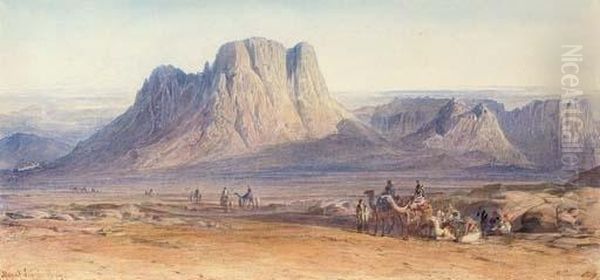 Arabs Approaching Mount Sinai Oil Painting by Edward Lear