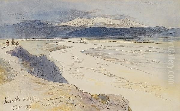 Nemertska From Kouzza, Albania Oil Painting by Edward Lear