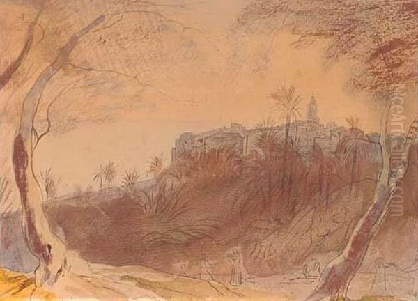 Bordighera Oil Painting by Edward Lear