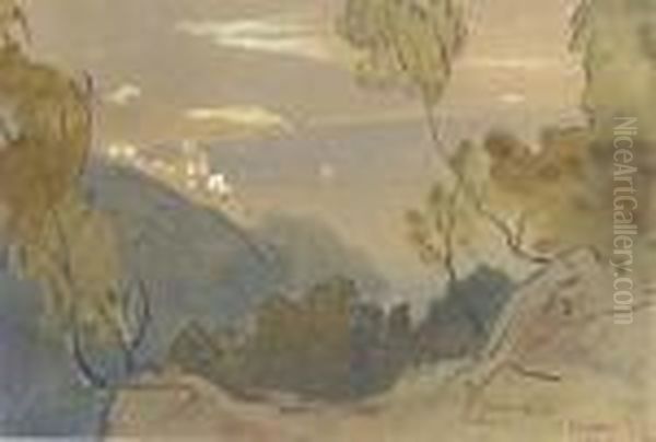 La Mortola Oil Painting by Edward Lear