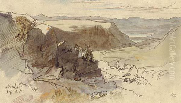 Arachova Oil Painting by Edward Lear