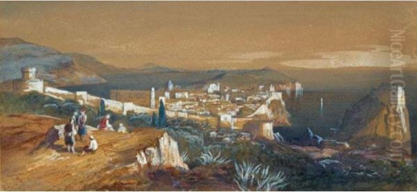 Dubrovnik Oil Painting by Edward Lear