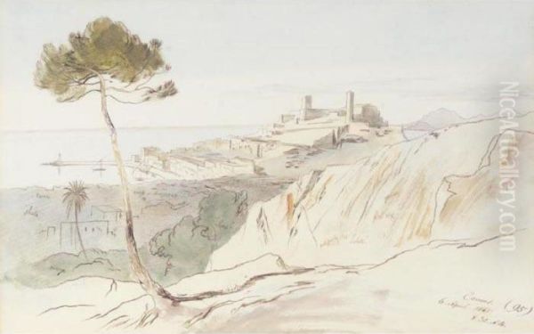 Cannes, France Oil Painting by Edward Lear