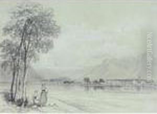 Isola Pescatore, Lake Maggiore, Italy Oil Painting by Edward Lear