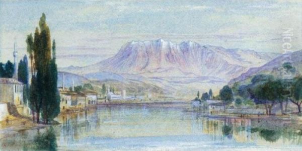 View Of Mount Tomohrit, Albania Oil Painting by Edward Lear