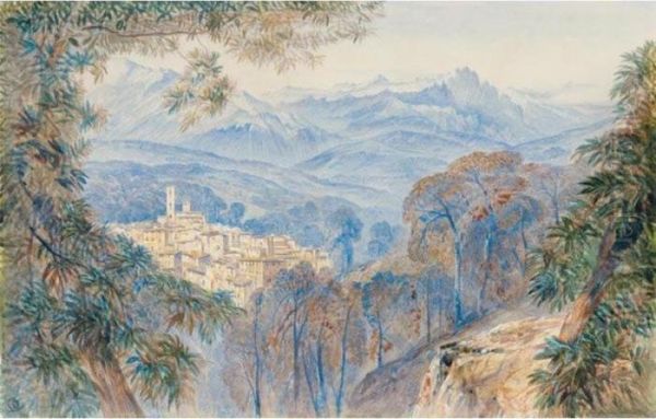 Vico, Corsica Oil Painting by Edward Lear