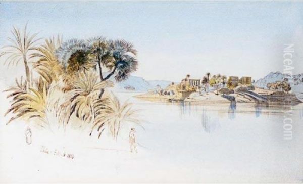 View Of Philae Oil Painting by Edward Lear