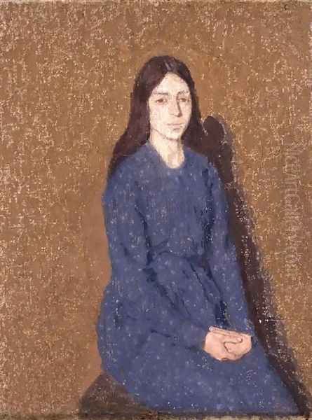 Girl in a Blue Dress Oil Painting by Gwen John