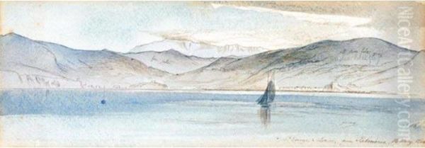 St Erenzo And Lerici From Palmaria, Gulf Of Spezia Oil Painting by Edward Lear