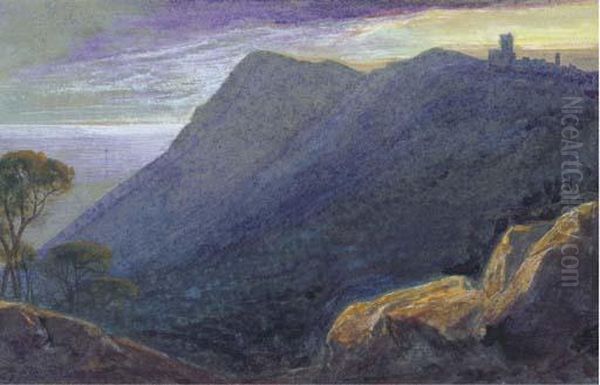 Turbia, Near Monaco Oil Painting by Edward Lear