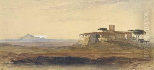 Campagna Di Roma, Cervara Oil Painting by Edward Lear