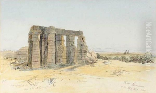 The Ramesseum, Thebes Oil Painting by Edward Lear