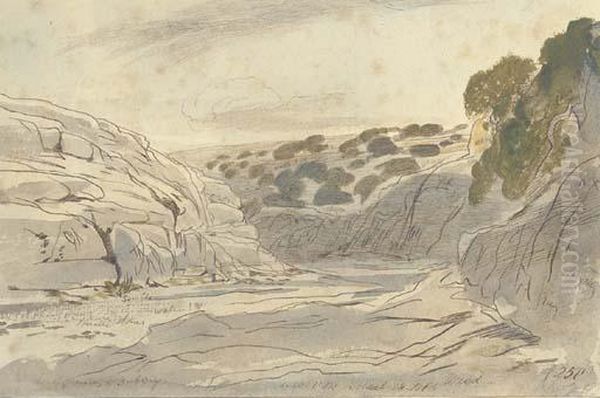 Lonely Valley Of Zebbug, Malta Oil Painting by Edward Lear