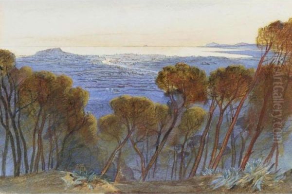 A Distant View Of Nice From The Hills Oil Painting by Edward Lear