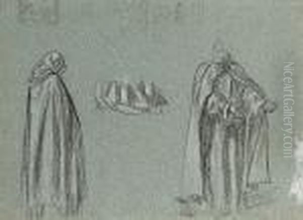 Studies Of Cloaked Figures Oil Painting by Frederick Leighton