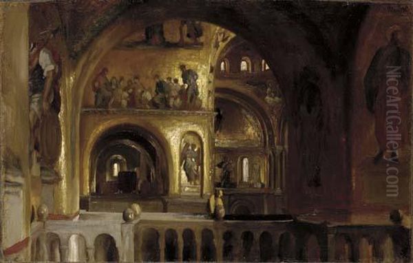 The Interior Of St Mark's, Venice Oil Painting by Frederick Leighton