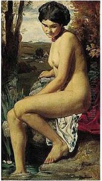 The Bather Oil Painting by Frederick Leighton