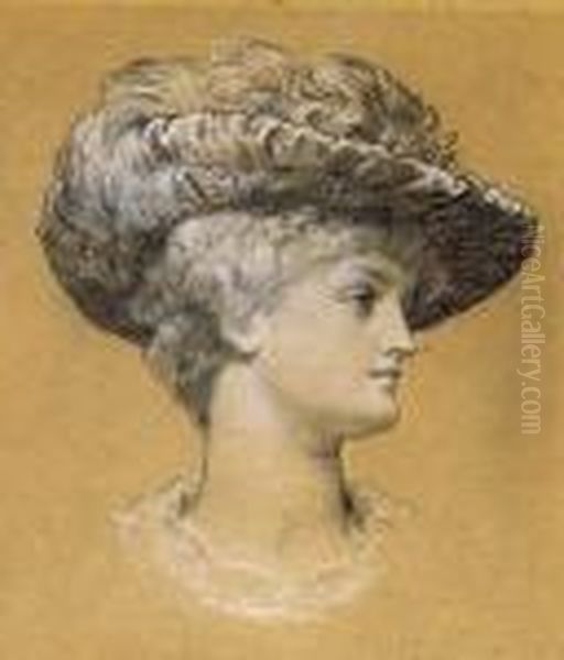 Portrait Of Dorothy Dene; A Study For 'serenely Wandering In Atrance Of Sober Thought' Oil Painting by Frederick Leighton