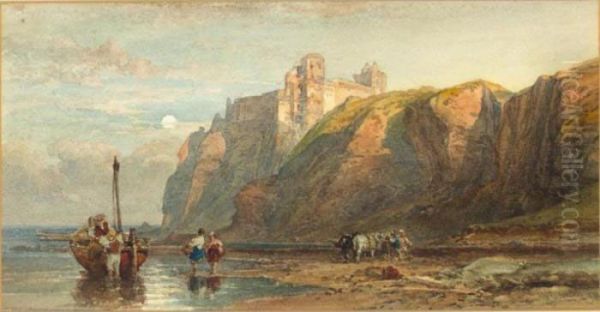 Tantallon Castle In The Moonlight Oil Painting by William Leighton Leitch