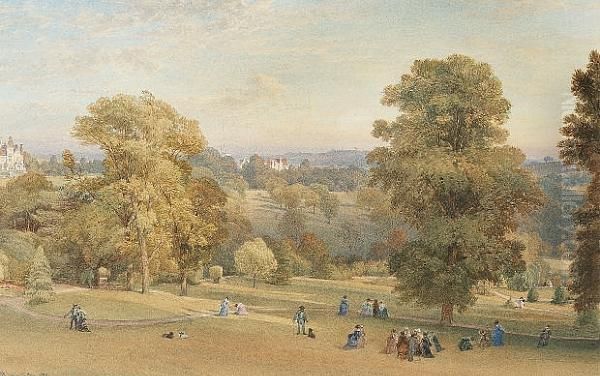 A Day Out On Wray Park Common, Surrey Oil Painting by William Leighton Leitch