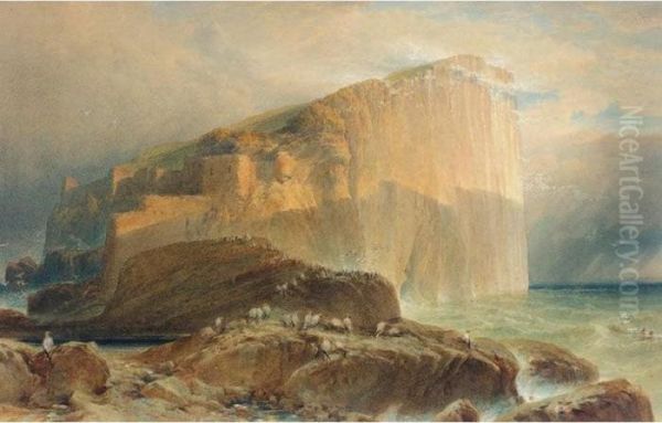 The Bass Rock Oil Painting by William Leighton Leitch