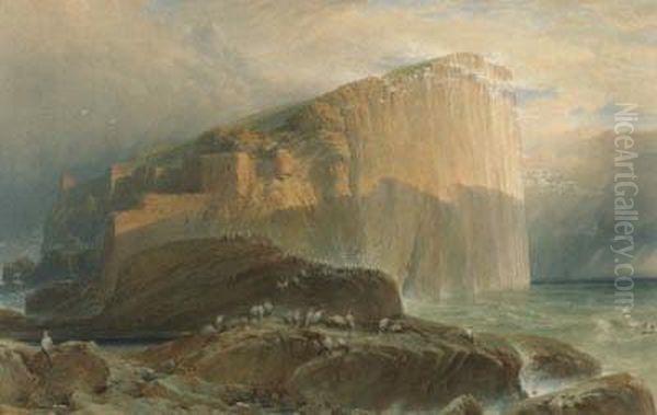 The Bass Rock, East Lothian Oil Painting by William Leighton Leitch