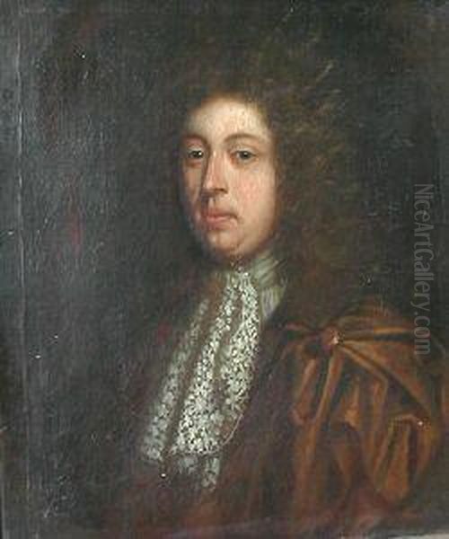 Bust Length Portrait Of A Gentleman In An Irish Lace Stock Oil Painting by Sir Peter Lely