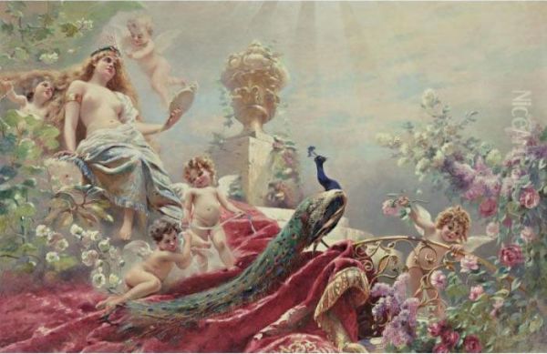 The Toilet Of Venus Oil Painting by Konstantin Egorovich Egorovich Makovsky