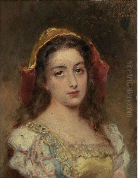 Beauty Oil Painting by Konstantin Egorovich Egorovich Makovsky