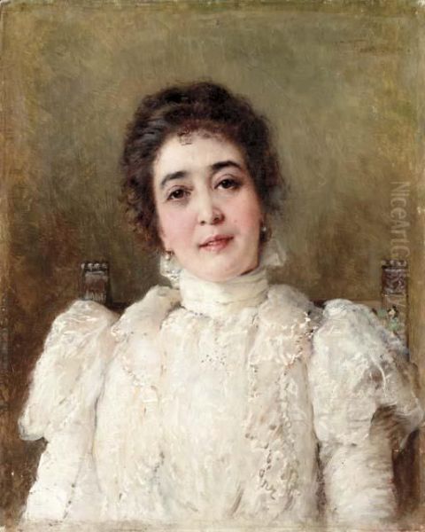 Portrait Of Tzaigane Raisova Oil Painting by Konstantin Egorovich Egorovich Makovsky