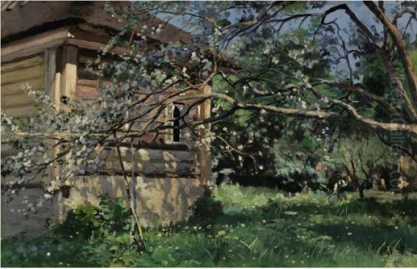 At The Dacha, Summer Oil Painting by Vladimir Egorovic Makovsky